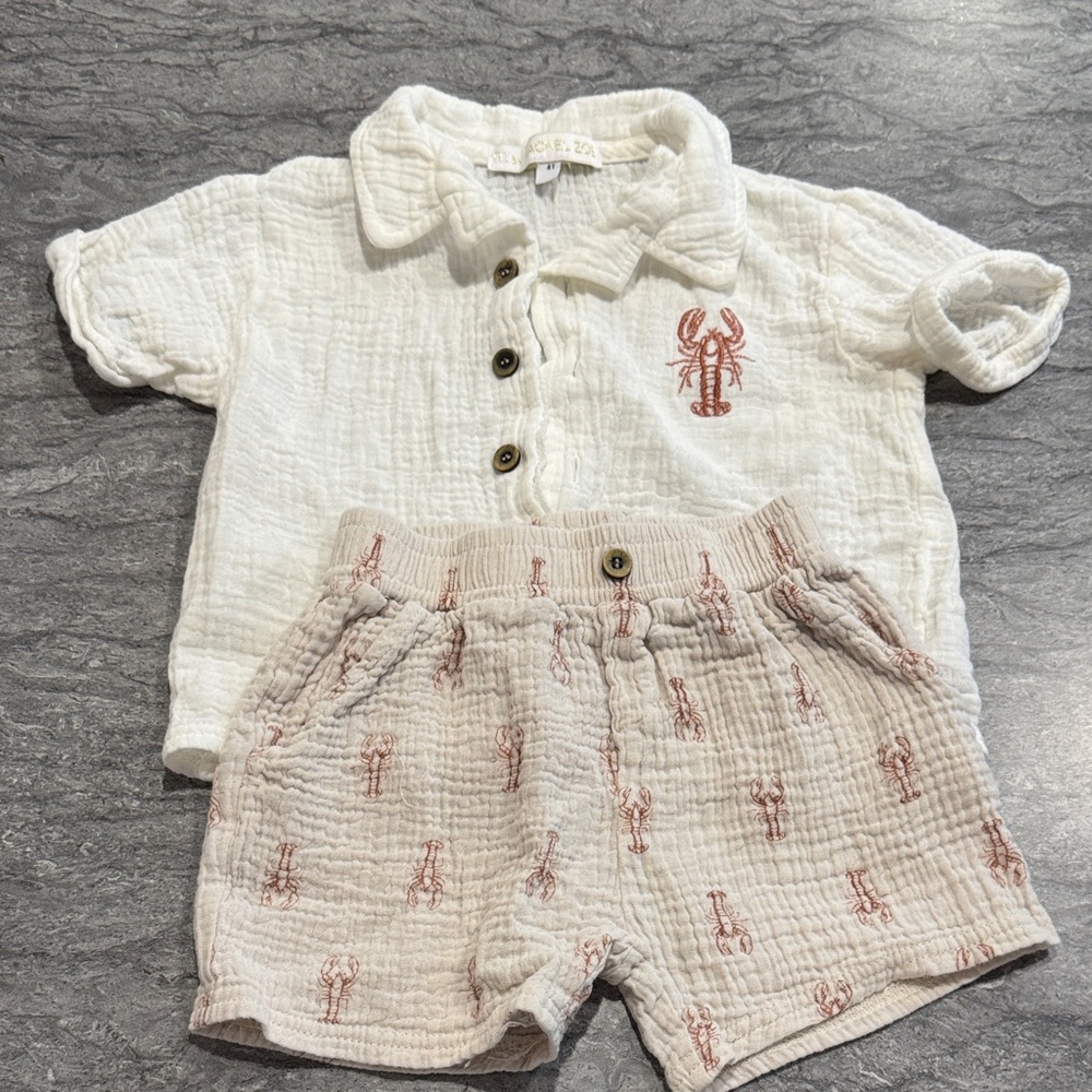 Rachel Zoe White and Tan Kids Matching Set